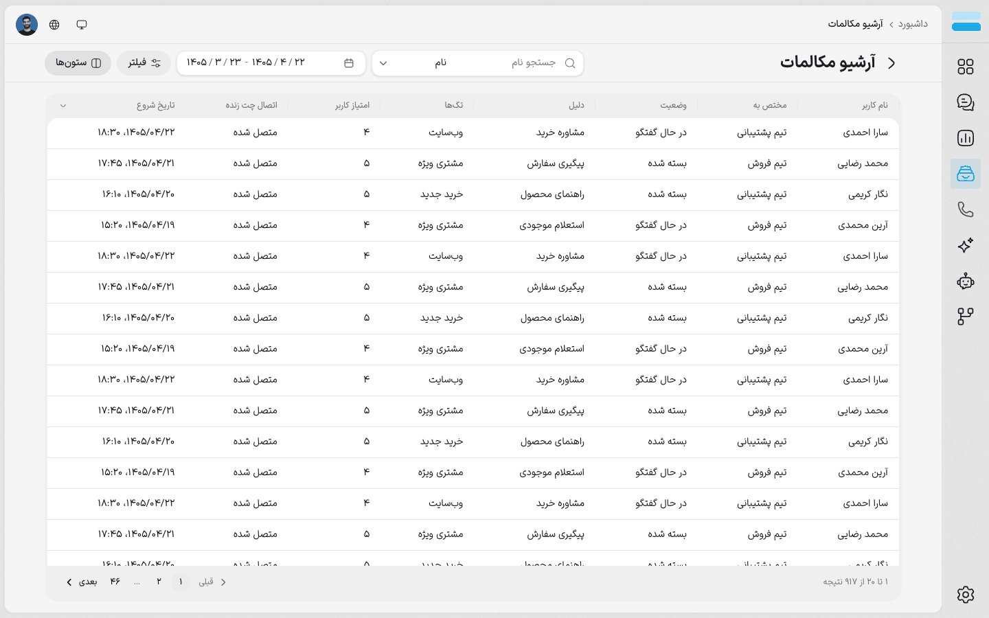 آرشیو مکالمات